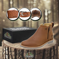 Kit Bota Zavu Casual Ortopédico Masculino de Couro Legítimo + 3 BRINDES: Cinto, Boné e Carteira