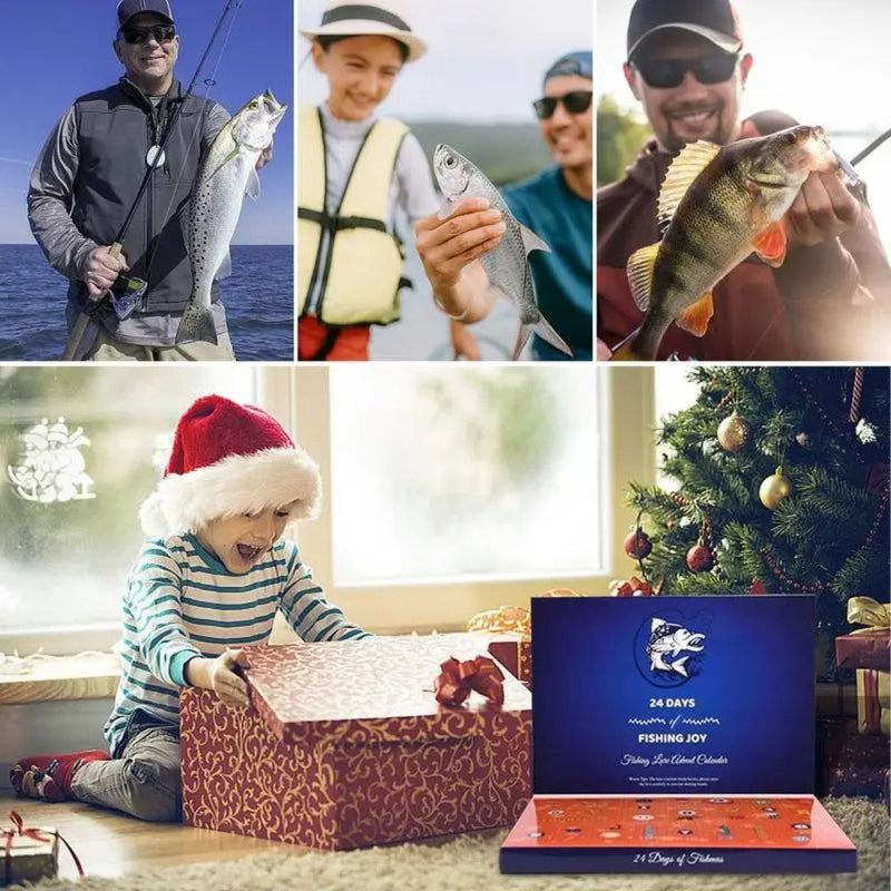 Caixa Com 24 Isca Artificial Natal - Fishing Advent Calendar