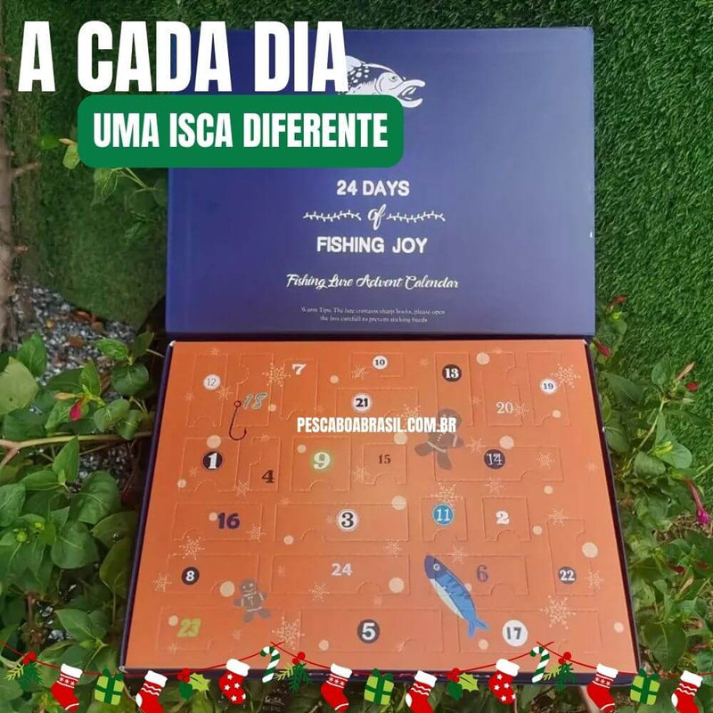 Caixa Com 24 Isca Artificial Natal - Fishing Advent Calendar