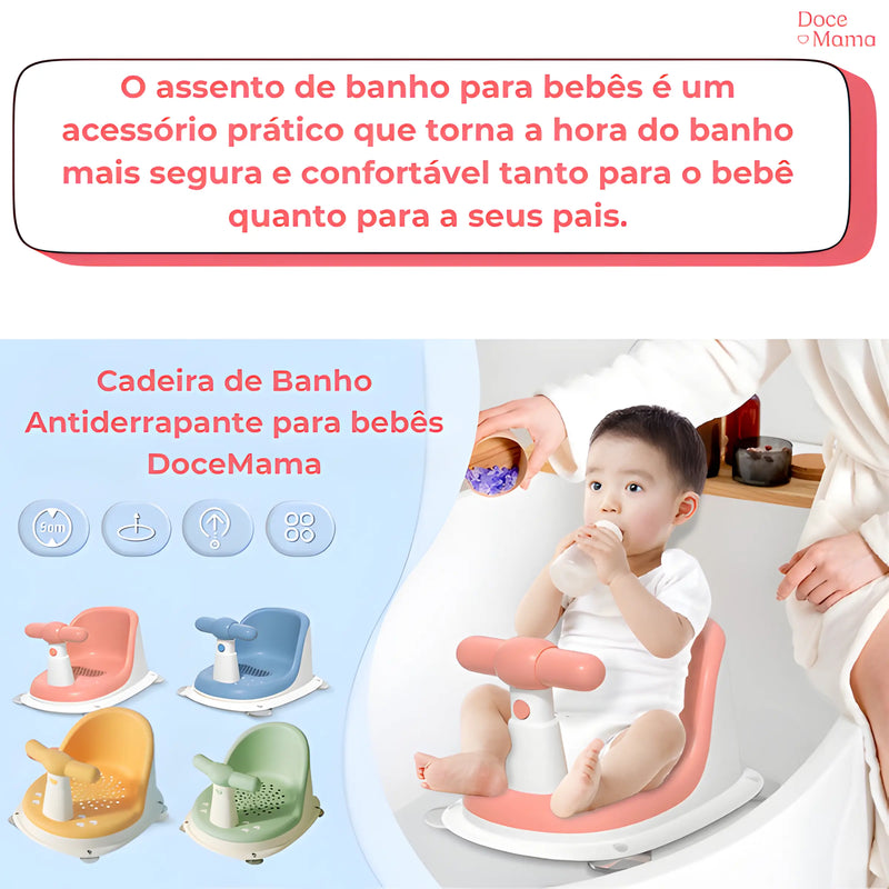 Cadeira de Banho Antiderrapante para bebês - Doce Mama