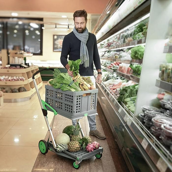 Carrinho de Compras Portátil + 2 Cestas