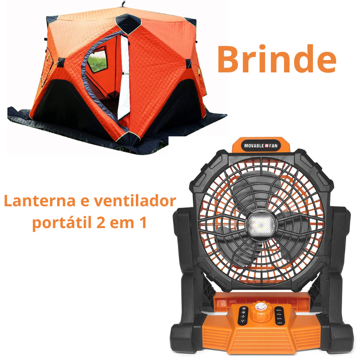 Barraca de Camping Impermeável montagem em 3 Segundos  ( Brinde Lanterna e ventilador portátil 2 em 1 )