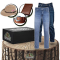 Kit 2 Calças Jeans Masculinas Country Fio a Fio de Alfaiataira + BRINDES: Chapéu, Cinto e Carteira