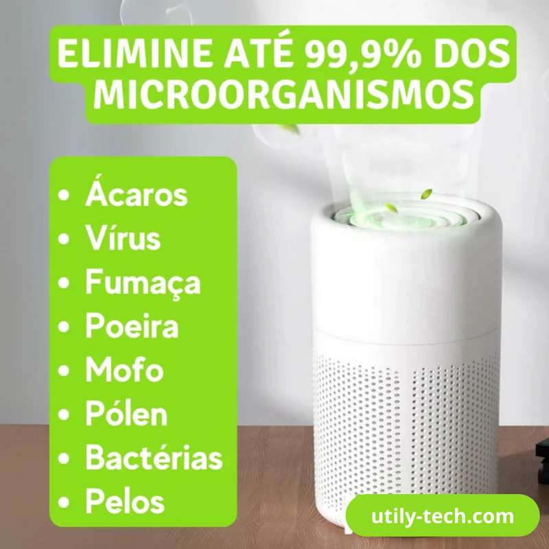 Purificador de Ar AirClean  - Com Filtro HEPA e Função Ionizador