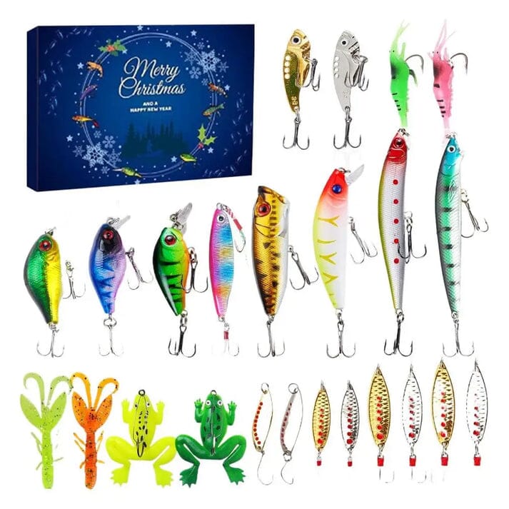 Caixa Com 24 Iscas Artificial Natal - Fishing Advent Calendar