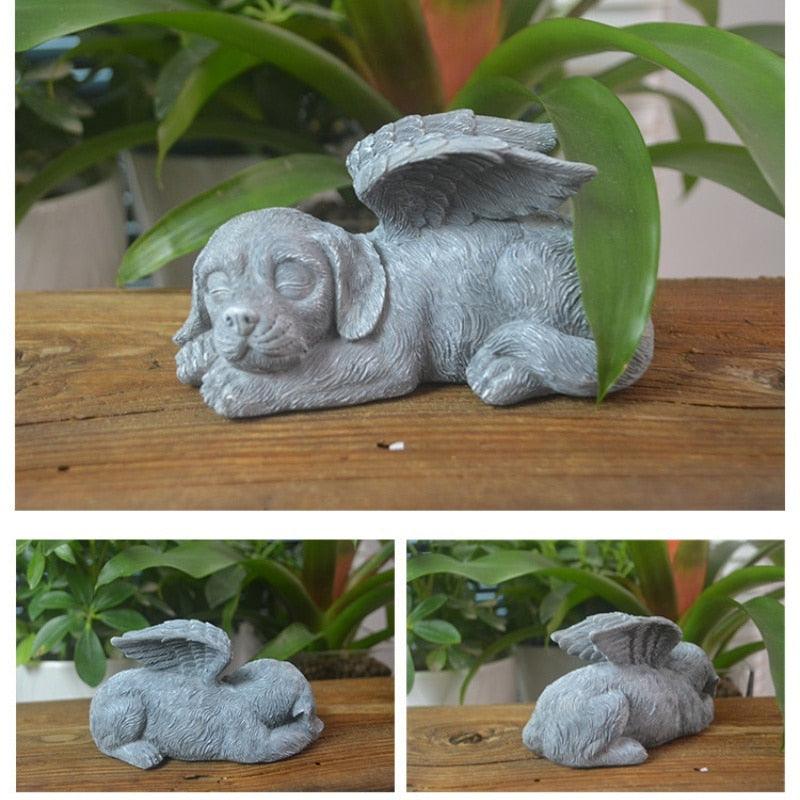 Estatueta Cachorro e Gato Anjos