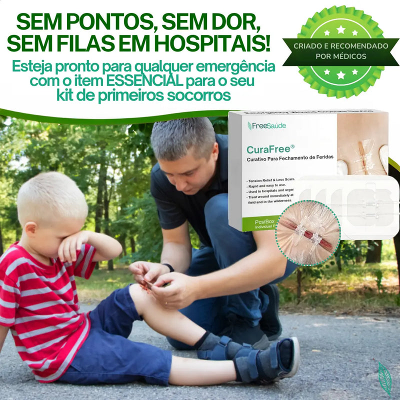 Curativo Para Fechamento de Feridas Ponto Falso CuraFree® (COMPRE 1 LEVE 2)