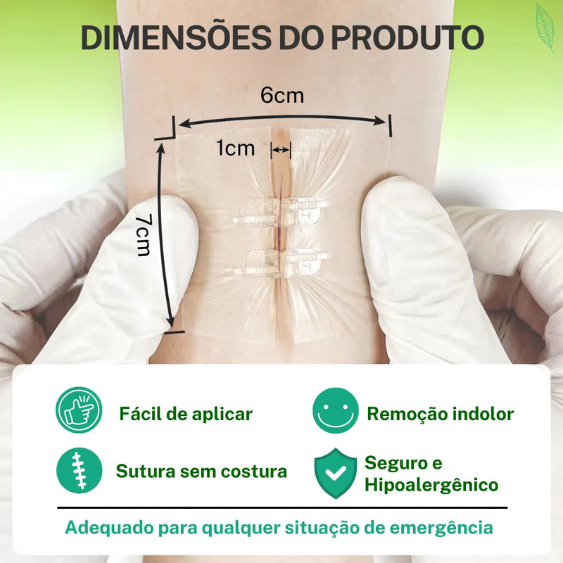 Curativo Para Fechamento de Feridas Ponto Falso CuraFree® (COMPRE 1 LEVE 2)