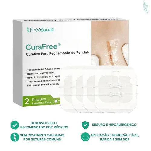 Curativo Para Fechamento de Feridas Ponto Falso CuraFree® (COMPRE 1 LEVE 2)