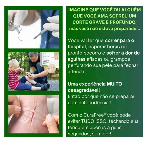 Curativo Para Fechamento de Feridas Ponto Falso CuraFree® (COMPRE 1 LEVE 2)